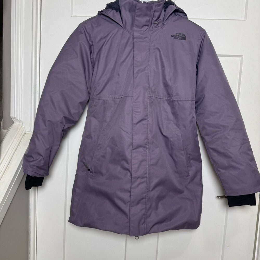 The North Face Girls Arctic Down Parka Jacket M 10/12 Purple DryVent 550 Winter
